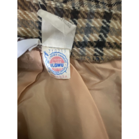 Vintage Personal Womens Skirt Brown Plaid Pleated Wool Retro Preppy USA Sz 16 - Picture 7 of 7